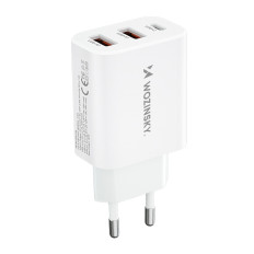 100-240V 30W USB-C 2x USB-A Bílá nabíječka