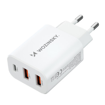 100-240V 30W USB-C 2X USB-en hvit lader