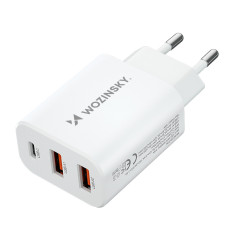 100-240V 30W USB-C 2X USB-en hvit lader