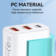 100-240V 30W USB-C 2X USB-A White Ladegerät