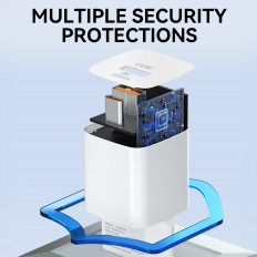 PD QC 3.0 100-240V 20W USB-C USB-A Blanco