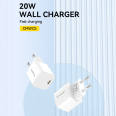Tīkla lādētājs 100-240V PD USB-C 20W balts