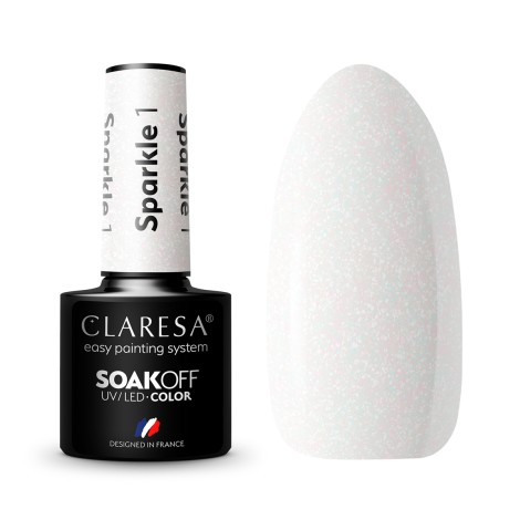 Verniz Híbrido CLARESA SPARKLE 1 - 5 ml — conjunto mostrado