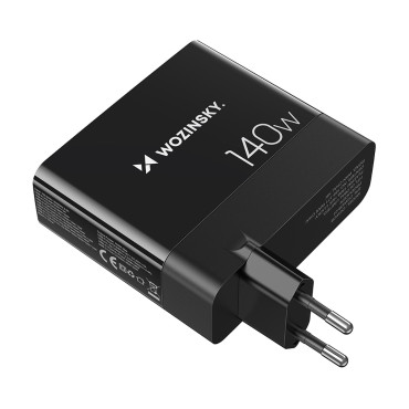 Síťová nabíječka 100-240V GAN 140W 3x USB-C / 2x USB-A Black