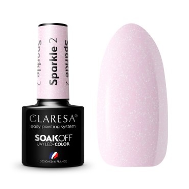 CLARESA hibridni lak za nohte SPARKLE 2 - 5 ml — skupaj prikazano