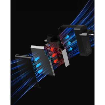 Nätverksladdare 100-240V GAN 140W 3x USB-C / 2X USB-A Black