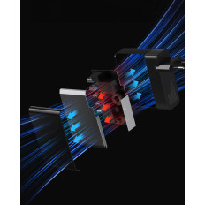 Hálózati töltő 100-240V GAN 140W 3x USB-C / 2X USB-A fekete