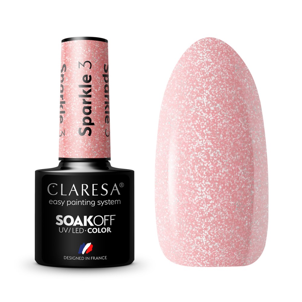 CLARESA Hybrid neglelak SPARKLE 3 - 5 ml — sæt vist sammen