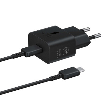 Samsung Gan 25W SFC omrežni polnilnik s črnim kablom USB-C