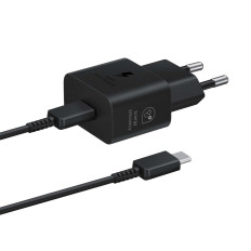 Samsung Gan 25W SFC omrežni polnilnik s črnim kablom USB-C