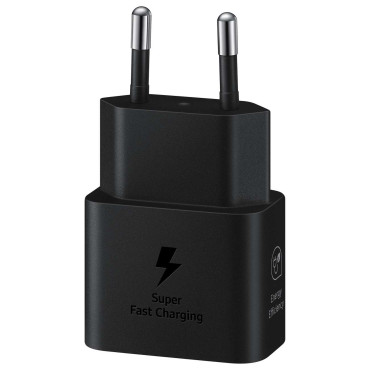 Samsung Gan 25W SFC omrežni polnilnik s črnim kablom USB-C