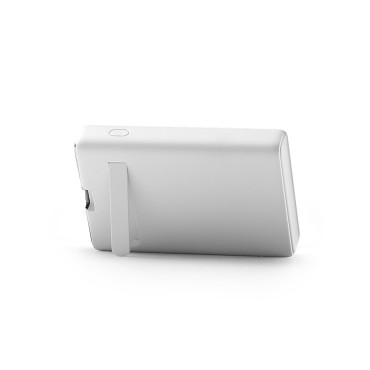 PowerBank magnētiskais 10000mAh 20W ar Statīvu + zibens kabeli - USB-C balts