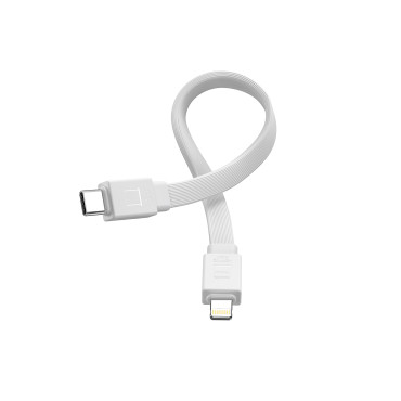 PowerBank magnētiskais 10000mAh 20W ar Statīvu + zibens kabeli - USB-C balts