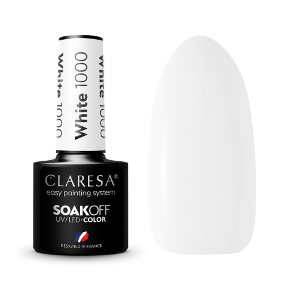 CLARESA Υβριδικό Βερνίκι Νυχιών ΛΕΥΚΟ 1000 - 5g — αντικείμενα μαζί
