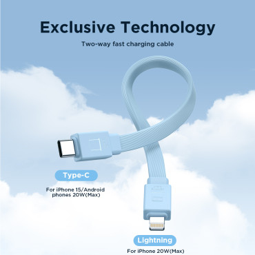 PowerBank Magnetic 10000mAh 20W s stojanem + bleskový kabel - USB-C modrá
