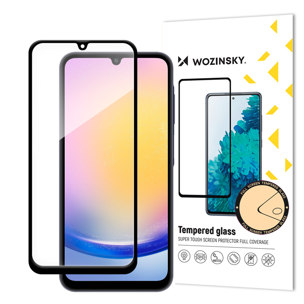 Gehard glas 9h volledige lijm met een zwart frame voor Samsung A25