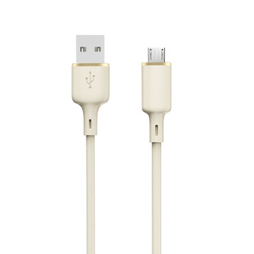 Kabel SR USB-A Ojačani kabel - Microusb 5a 1m Beige