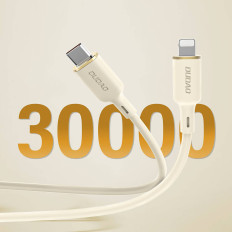 Kabelis SR pastiprināts vads iPhone USB-C - Zibens 30W 1m bēša