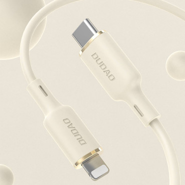 2in1 καλώδιο SR USB-C ενισχυμένο καλώδιο - USB-C / Lightning 100W 1.2m μπεζ