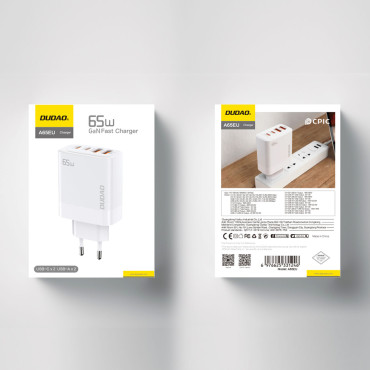 Gan 2x USB-A / 2XUSB-C PD 65W GRA Polnilnik