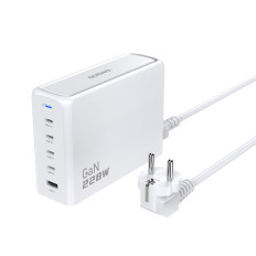 Omrežni nakladalnik GAN 1X USB-A 4X USB-C PD 228W s kablom 1.5m Bela