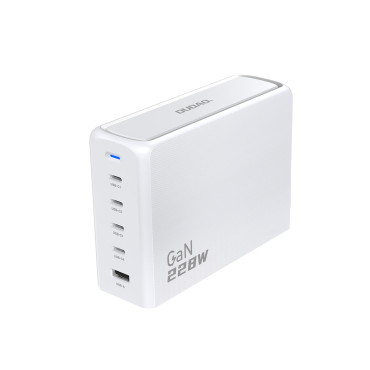 Tinklo krautuvas GAN 1X USB-A 4X USB-C PD 228W su kabeliu 1.5m Balta