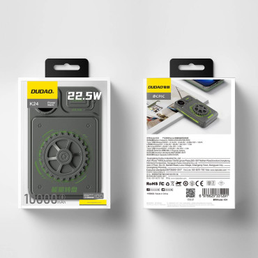 Stijlvolle Powerbank 10000mAh 22.5W USB-A / USB-C met grijs display