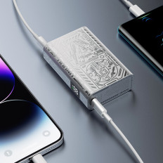 Tyylikäs PowerBank 10000mAh USB-A / USB-C 22.5w hopea