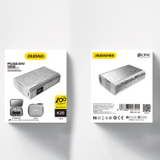 Tyylikäs PowerBank 10000mAh USB-A / USB-C 22.5w hopea