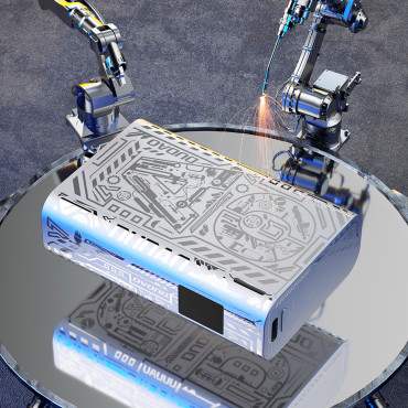 Κομψή Powerbank 10000mah USB-A / USB-C 22,5W ασήμι