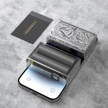 Tyylikäs PowerBank 10000mAh USB-A / USB-C 22.5w hopea
