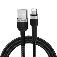 Kabelový vodič pro iPhone v USB-A Úkryt - blesk 2,4a 1m černá