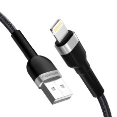Filo di cavi per iPhone in USB-A Shelter - Lightning 2.4a 1m nero