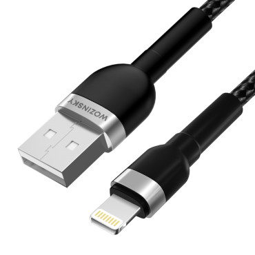 Filo di cavi per iPhone in USB-A Shelter - Lightning 2.4a 1m nero