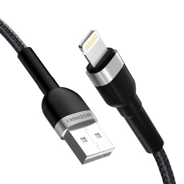Καλώδιο καλωδίου για το iPhone σε USB-A Shelter - Lightning 2.4a 2m Μαύρο