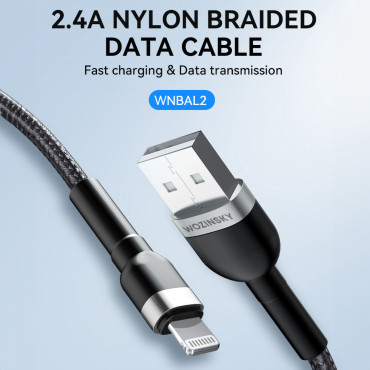 Cavo per iPhone in USB-A Shelter - Lightning 2.4a 2m Nero