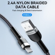 Cavo per iPhone in USB-A Shelter - Lightning 2.4a 2m Nero