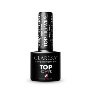 CLARESA Top No Wipe 5g Paillettes Argentées — vue de face