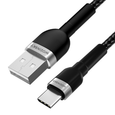 Kabeļu kabelis USB-patversmē - USB-C 2.4A 2m melns