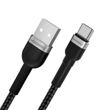 Kabeļu kabelis USB-patversmē - USB-C 2.4A 2m melns