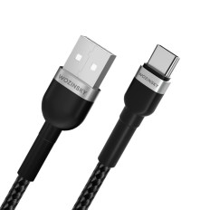 Kabeļu kabelis USB-patversmē - USB-C 2.4A 2m melns