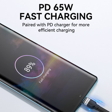 Cable de cable en el refugio USB-C - USB-C PD 65W 1M negro