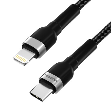 Káblový vodič pre iPhone USB-C - Lightning PD 30W 2M ČIERNY