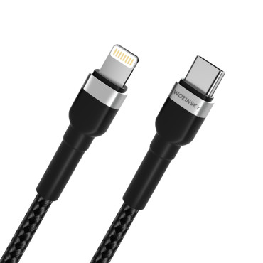 Káblový vodič pre iPhone USB-C - Lightning PD 30W 2M ČIERNY