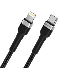 Káblový vodič pre iPhone USB-C - Lightning PD 30W 2M ČIERNY