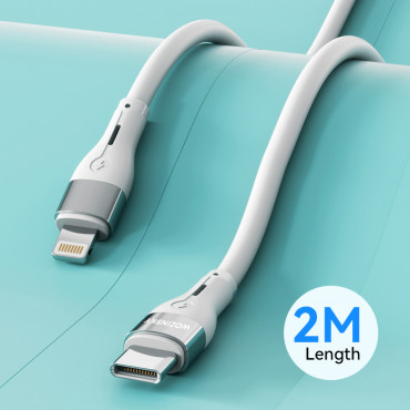 Kábelvezeték iPhone USB-C - Villám PD 27W 2M fehér