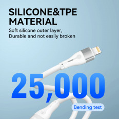 Kabeļu vads iPhone USB-C - Zibens PD 27W 2M balts