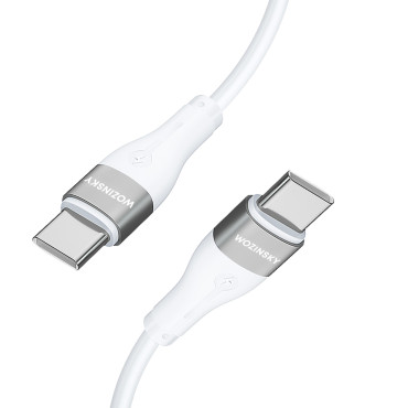 Odolný elastický kábel USB-C kábel - USB-C PD 65W 2M Biela