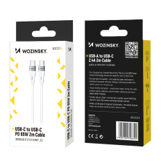Cavo elastico durevole Cavo USB-C - USB-C PD 65W 2M bianco