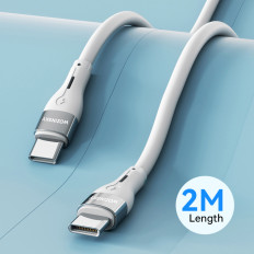 Durable elastic cable USB-C cable - USB-C PD 65W 2M white